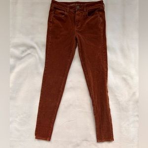 American Eagle Outfitters High Rise Jegging Skinny Corduroy Rust Women’s Size 4L